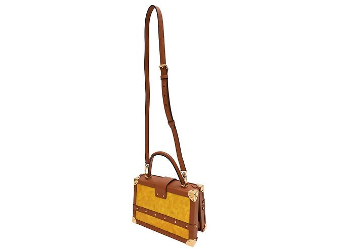 Borsa a tracolla Louis Vuitton Petite Malle V in madreperla gialla - vista 2