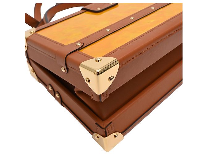Borsa a tracolla Louis Vuitton Petite Malle V in madreperla gialla - vista 22