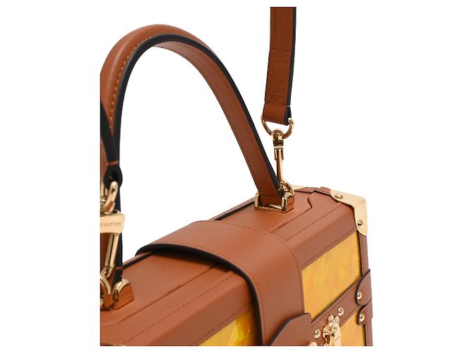 Borsa a tracolla Louis Vuitton Petite Malle V in madreperla gialla - vista 5
