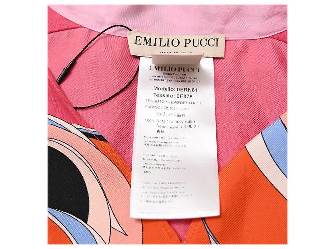 Camicetta senza maniche con collo a fiocco con stampa astratta Emilio Pucci in seta multicolore - vista 6