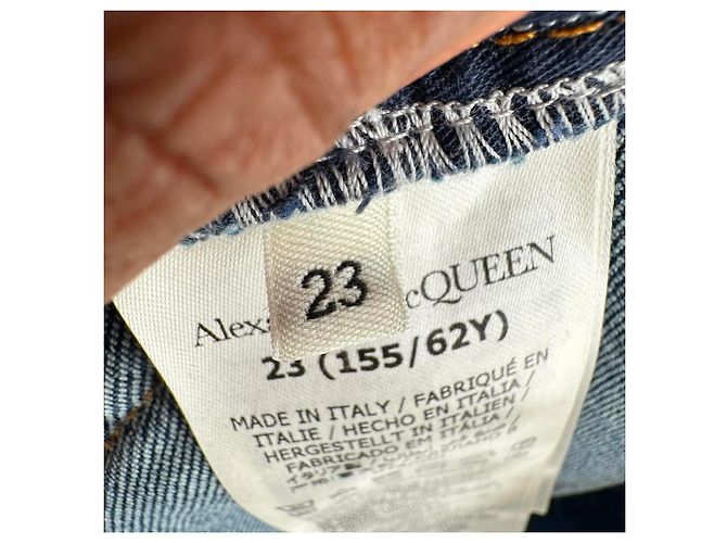 Vaqueros acampanados Alexander McQueen en algodón azul claro - vista 11