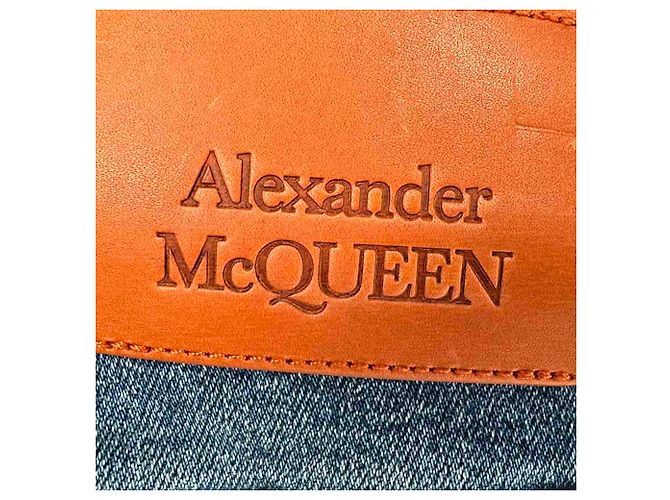 Vaqueros acampanados Alexander McQueen en algodón azul claro - vista 3