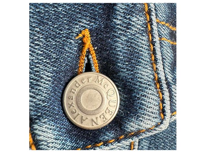 Vaqueros acampanados Alexander McQueen en algodón azul claro - vista 4