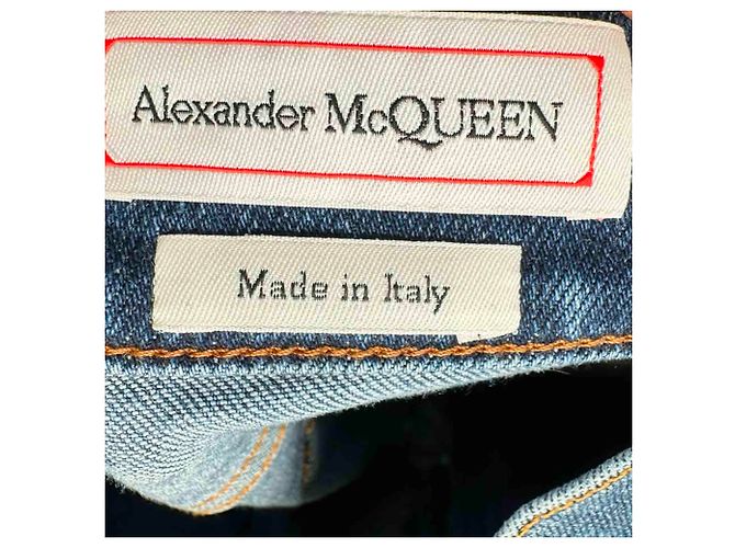 Vaqueros acampanados Alexander McQueen en algodón azul claro - vista 6
