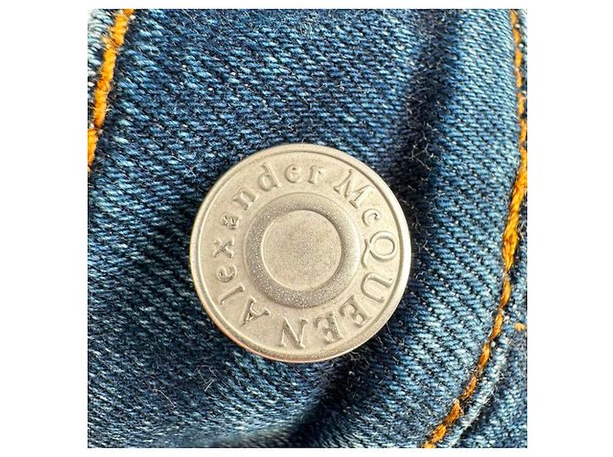 Vaqueros acampanados Alexander McQueen en algodón azul claro - vista 7