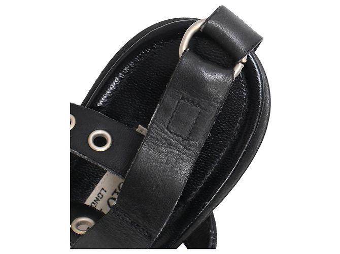 Sandali con tacco e cinturino alla caviglia con occhielli Manolo Blahnik in pelle nera Nero - vista 14