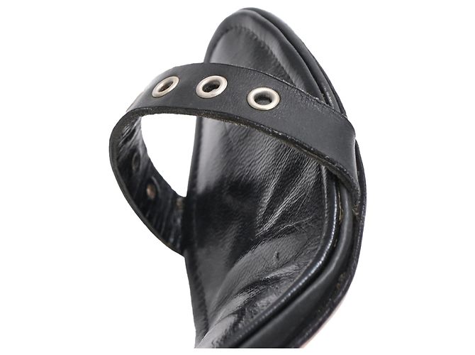 Sandali con tacco e cinturino alla caviglia con occhielli Manolo Blahnik in pelle nera Nero - vista 24