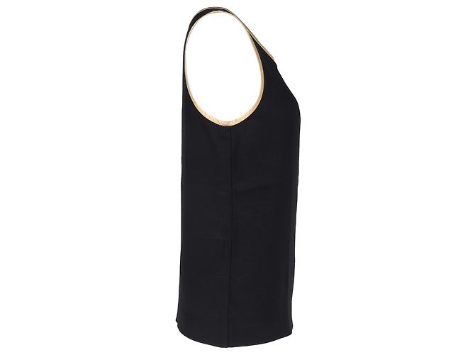 Canotta Saint Laurent con scollo rotondo in chiffon nero - vista 3