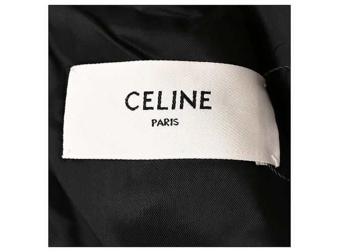 Céline  Celine Single-Breasted Plaid Tweed Blazer in Grey Wool - view 4