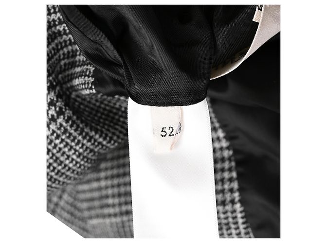 Céline  Celine Single-Breasted Plaid Tweed Blazer in Grey Wool - view 6