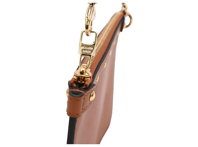Borsa Louis Vuitton Mini Zipped Chain in pelle marrone Rosso - vista 10