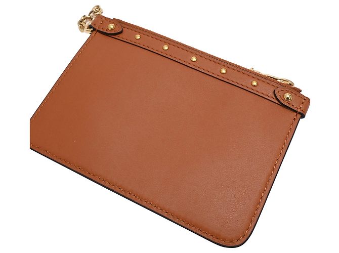 Borsa Louis Vuitton Mini Zipped Chain in pelle marrone Rosso - vista 11