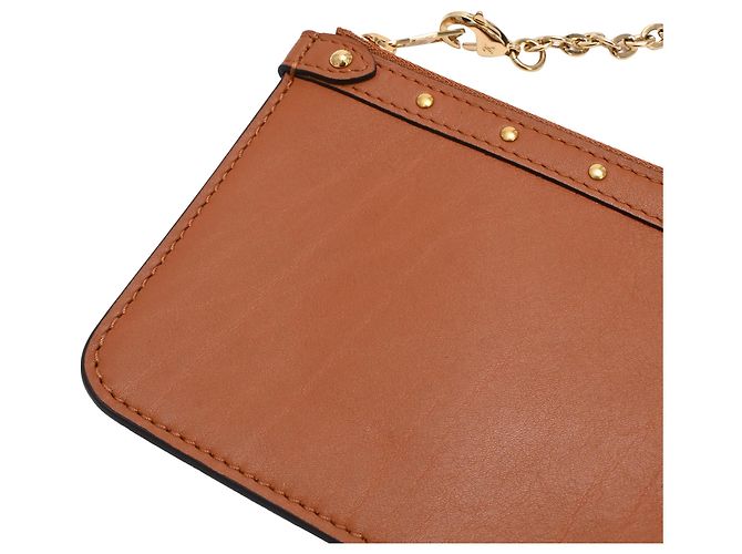 Borsa Louis Vuitton Mini Zipped Chain in pelle marrone Rosso - vista 12