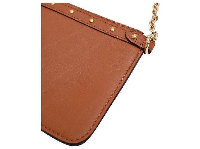 Borsa Louis Vuitton Mini Zipped Chain in pelle marrone Rosso - vista 13