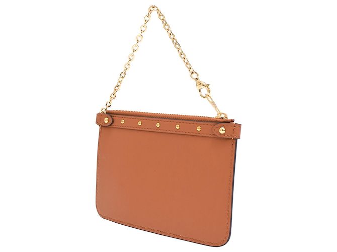 Borsa Louis Vuitton Mini Zipped Chain in pelle marrone Rosso - vista 3