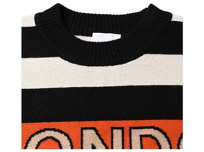 Capelet convertibile in jacquard con logo Burberry in cashmere multicolore - vista 4