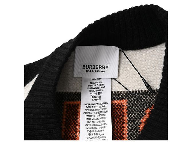 Capelet convertibile in jacquard con logo Burberry in cashmere multicolore - vista 5