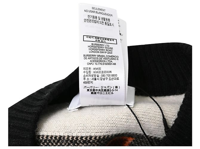 Capelet convertibile in jacquard con logo Burberry in cashmere multicolore - vista 7