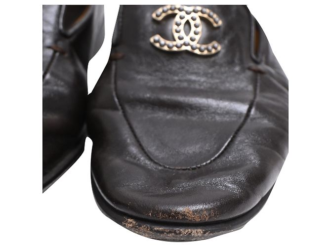 Timeless Mocassini Chanel CC decorati in pelle di vitello nera Nero - vista 13