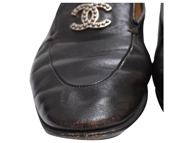 Timeless Mocassini Chanel CC decorati in pelle di vitello nera Nero - vista 14