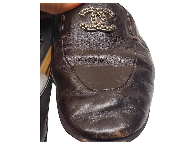 Timeless Mocassini Chanel CC decorati in pelle di vitello nera Nero - vista 2