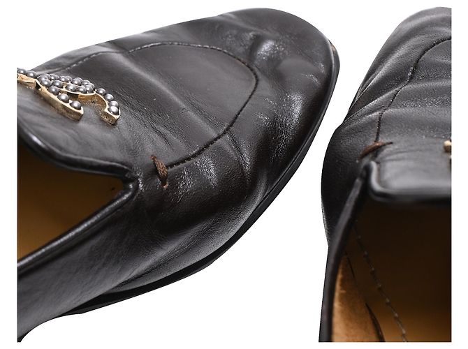 Timeless Mocassini Chanel CC decorati in pelle di vitello nera Nero - vista 23