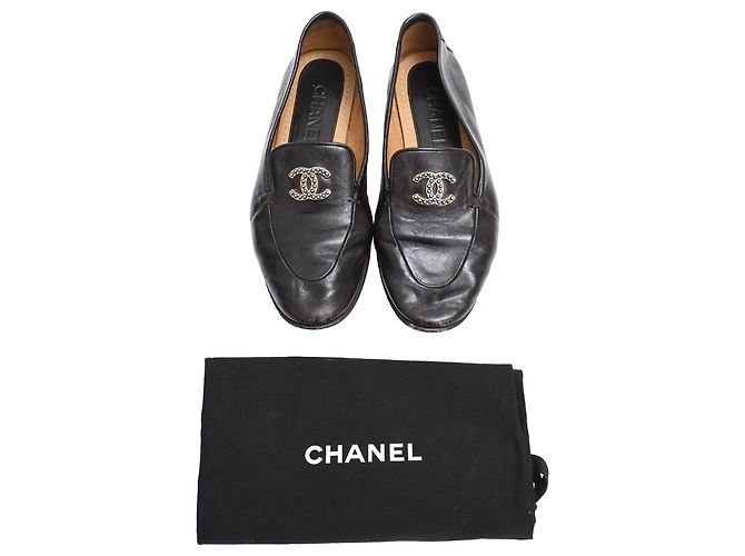 Timeless Mocassini Chanel CC decorati in pelle di vitello nera Nero - vista 27
