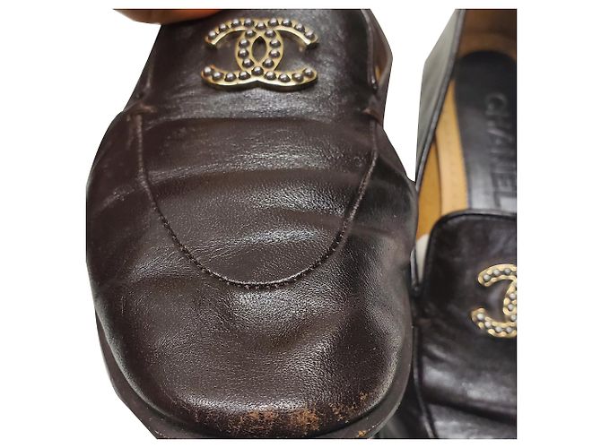 Timeless Mocassini Chanel CC decorati in pelle di vitello nera Nero - vista 3