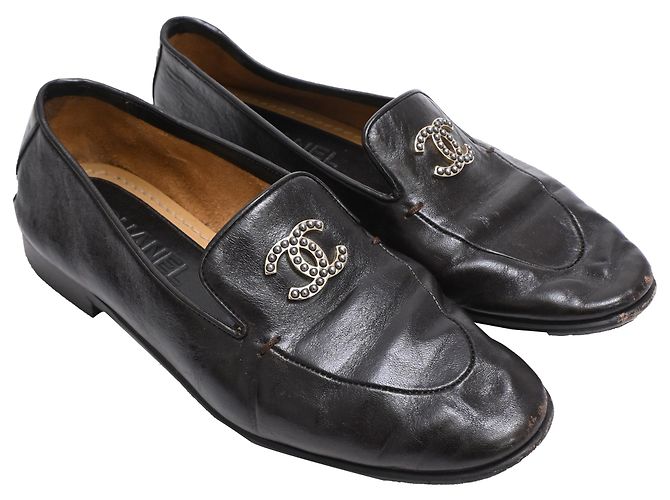 Timeless Mocassini Chanel CC decorati in pelle di vitello nera Nero - vista 7