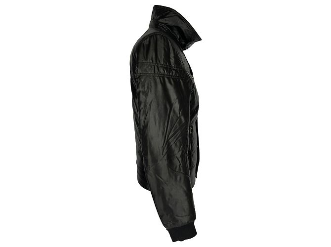 Saint Laurent Button-Down Padded Jacket in Black Polyamide - view 2