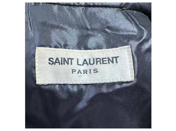 Saint Laurent Button-Down Padded Jacket in Black Polyamide - view 7