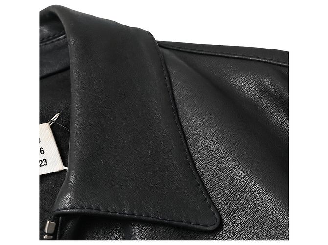 Maison Martin Margiela Giacca biker con zip Maison Margiela in pelle nera - vista 11