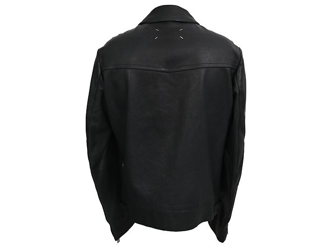 Maison Martin Margiela Giacca biker con zip Maison Margiela in pelle nera - vista 3