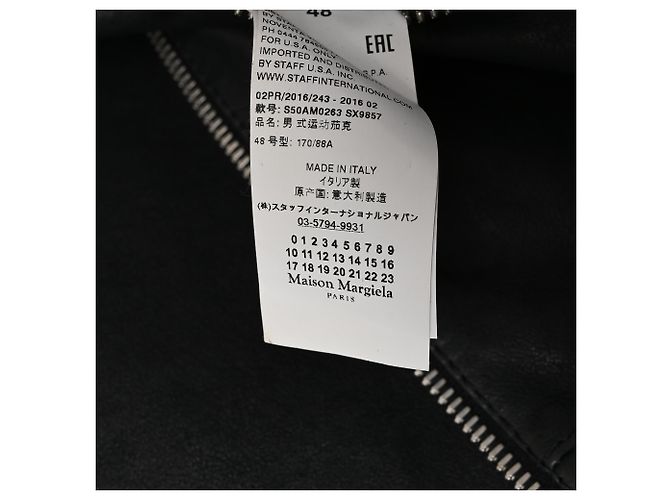Maison Martin Margiela Giacca biker con zip Maison Margiela in pelle nera - vista 8