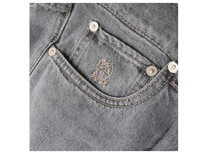 Jeans Iconic Fit Brunello Cucinelli in cotone grigio - vista 15
