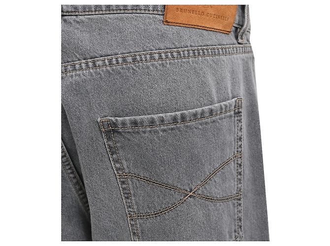 Jeans Iconic Fit Brunello Cucinelli in cotone grigio - vista 17