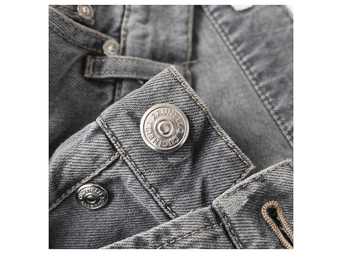 Jeans Iconic Fit Brunello Cucinelli in cotone grigio - vista 18