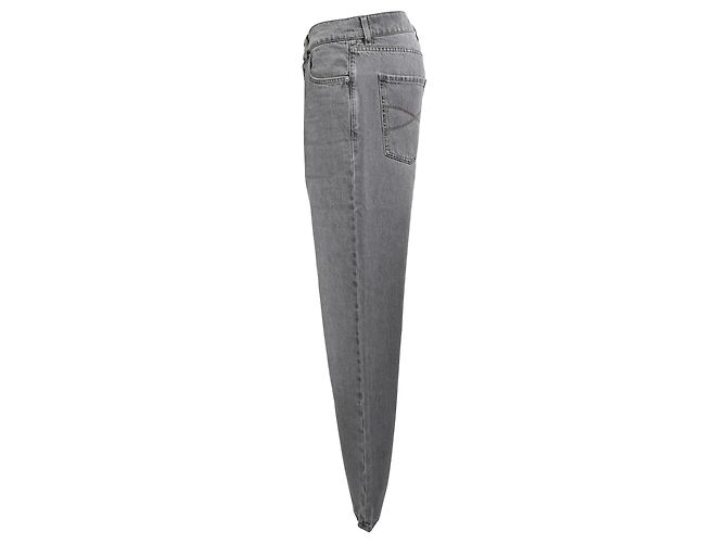 Jeans Iconic Fit Brunello Cucinelli in cotone grigio - vista 2