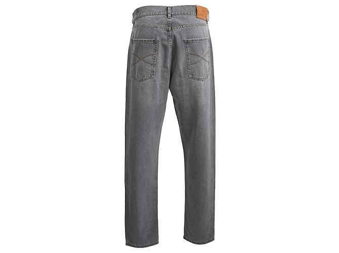 Jeans Iconic Fit Brunello Cucinelli in cotone grigio - vista 3