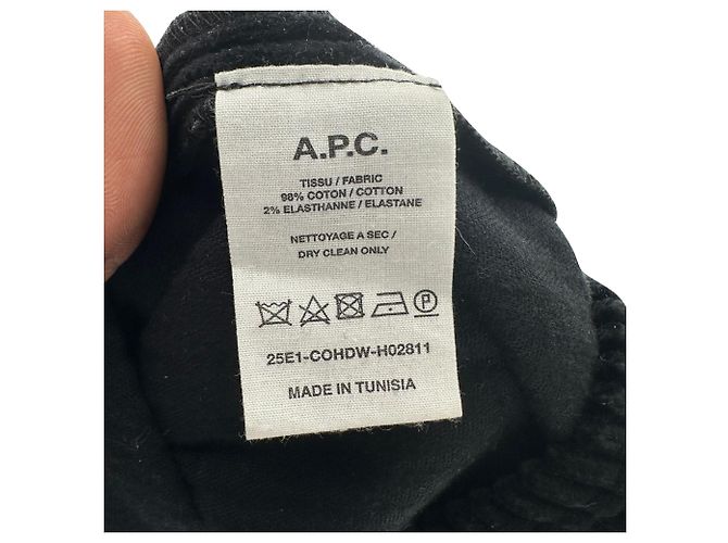 Apc A.P.C. Button-Down-Hemd aus schwarzem Cord - Ansicht 6