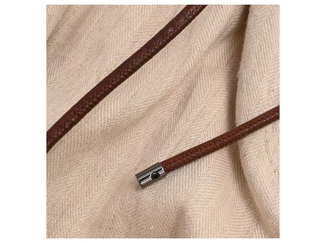Calça cenoura com cinto Brunello Cucinelli em algodão bege - vista 14