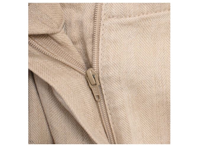 Calça cenoura com cinto Brunello Cucinelli em algodão bege - vista 15