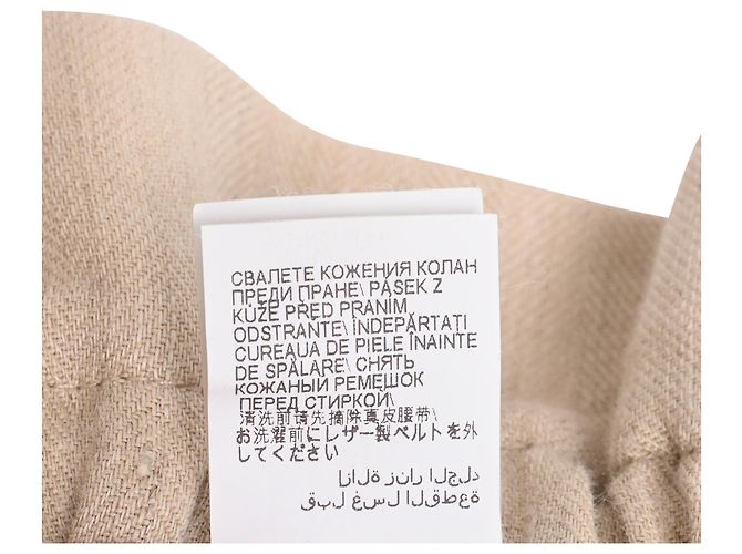Calça cenoura com cinto Brunello Cucinelli em algodão bege - vista 9