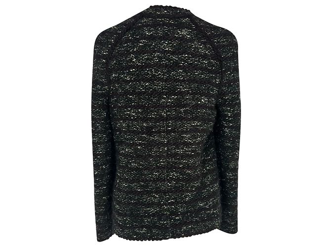 Giacca Isabel Marant Étoile in lana nera con bordi in tweed e zip Nero - vista 3