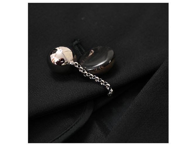 Proenza Schouler Chain-Buttoned Blazer in Black Viscose Grey - view 11