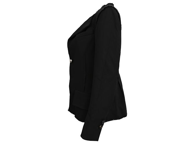 Proenza Schouler Chain-Buttoned Blazer in Black Viscose Grey - view 2