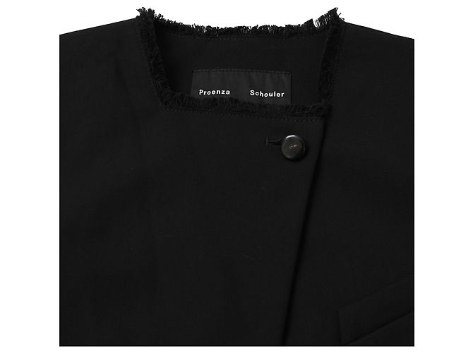 Proenza Schouler Chain-Buttoned Blazer in Black Viscose Grey - view 5