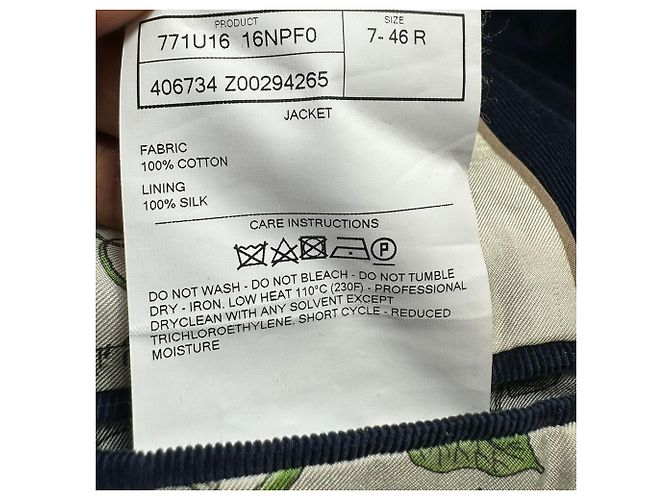 Blazer Gucci de botonadura sencilla en pana azul marino - vista 6