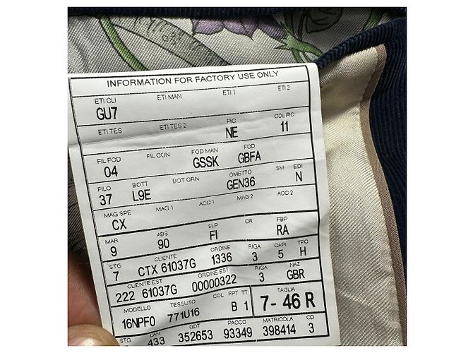 Blazer Gucci de botonadura sencilla en pana azul marino - vista 7