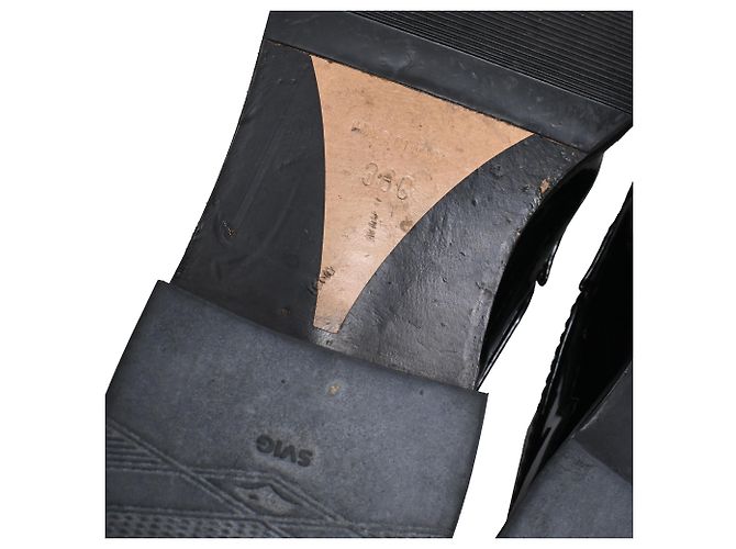 Timeless Mocassini Chanel Logo-Plaque in vernice nera Nero - vista 7